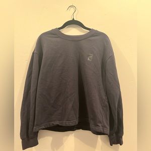 Dark blue\ Black cropped crew neck